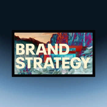 Creative brand strategy concept with bold typography and abstract visuals _ ideal for marketing or design presentations.